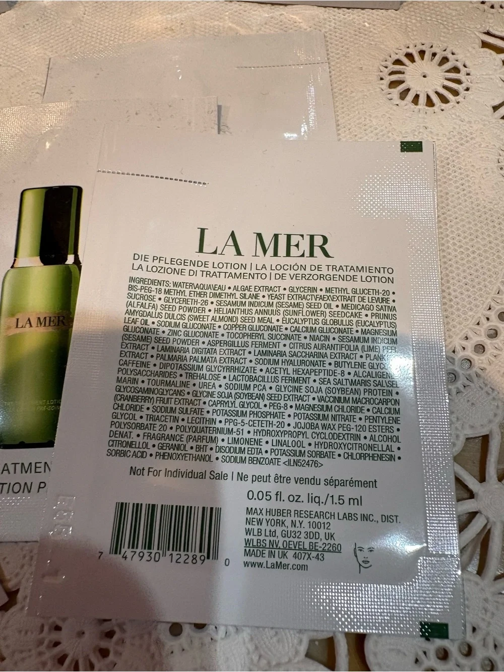 La Mer The Treatment Lotion Set of 8 Sample ♥️ Travel Size Packets